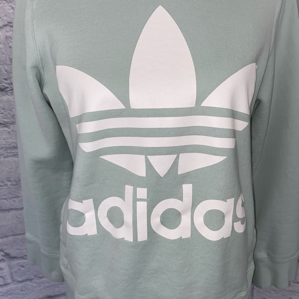 Adidas Adidas graphic print pullover hoodie w/front pocket mint gre Size S / US 4 / IT 40 - 3 Thumbnail