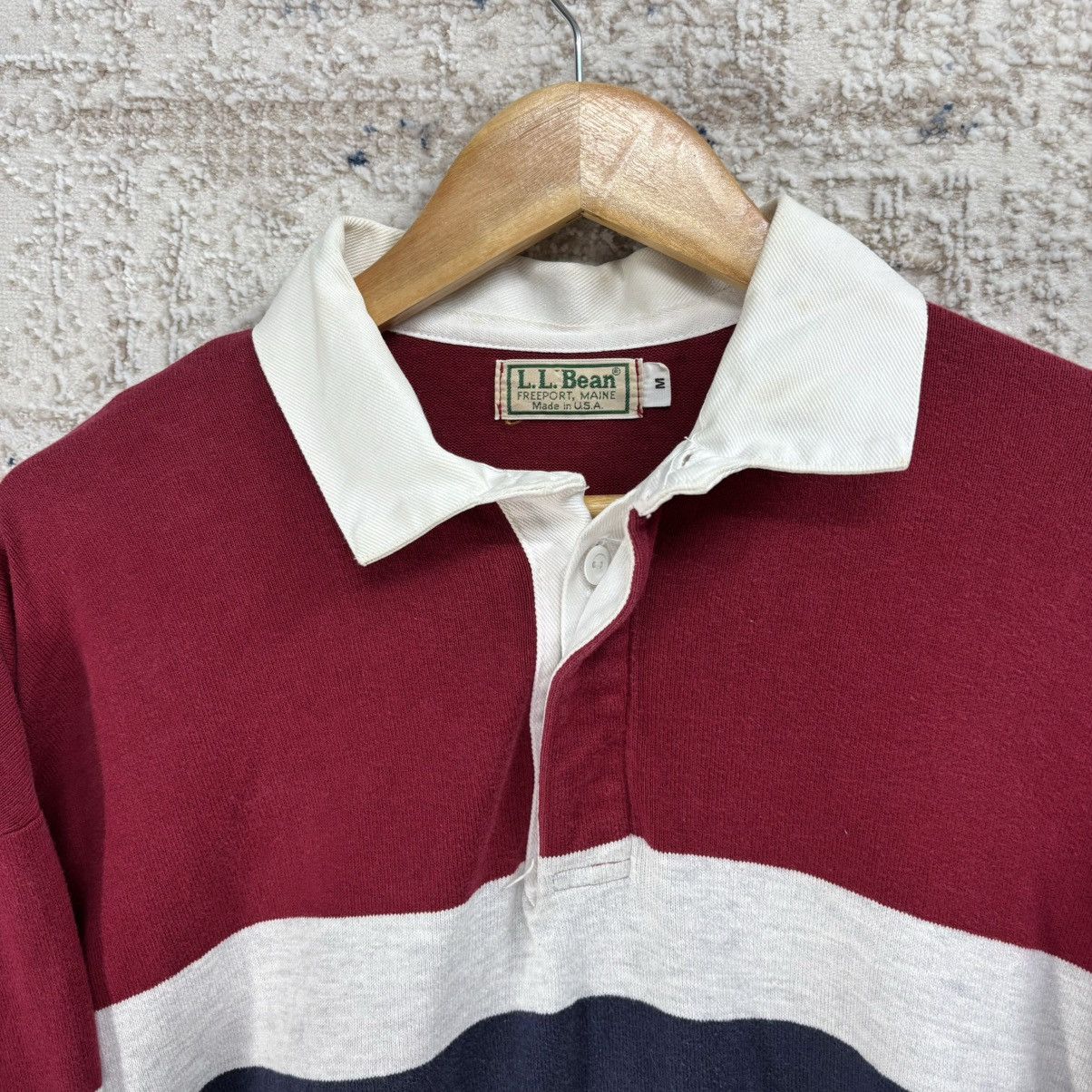 L.L. Bean × Vintage 90s Vintage LL. Bean Rugby Shirt Size US M / EU 48-50 / 2 - 3 Thumbnail