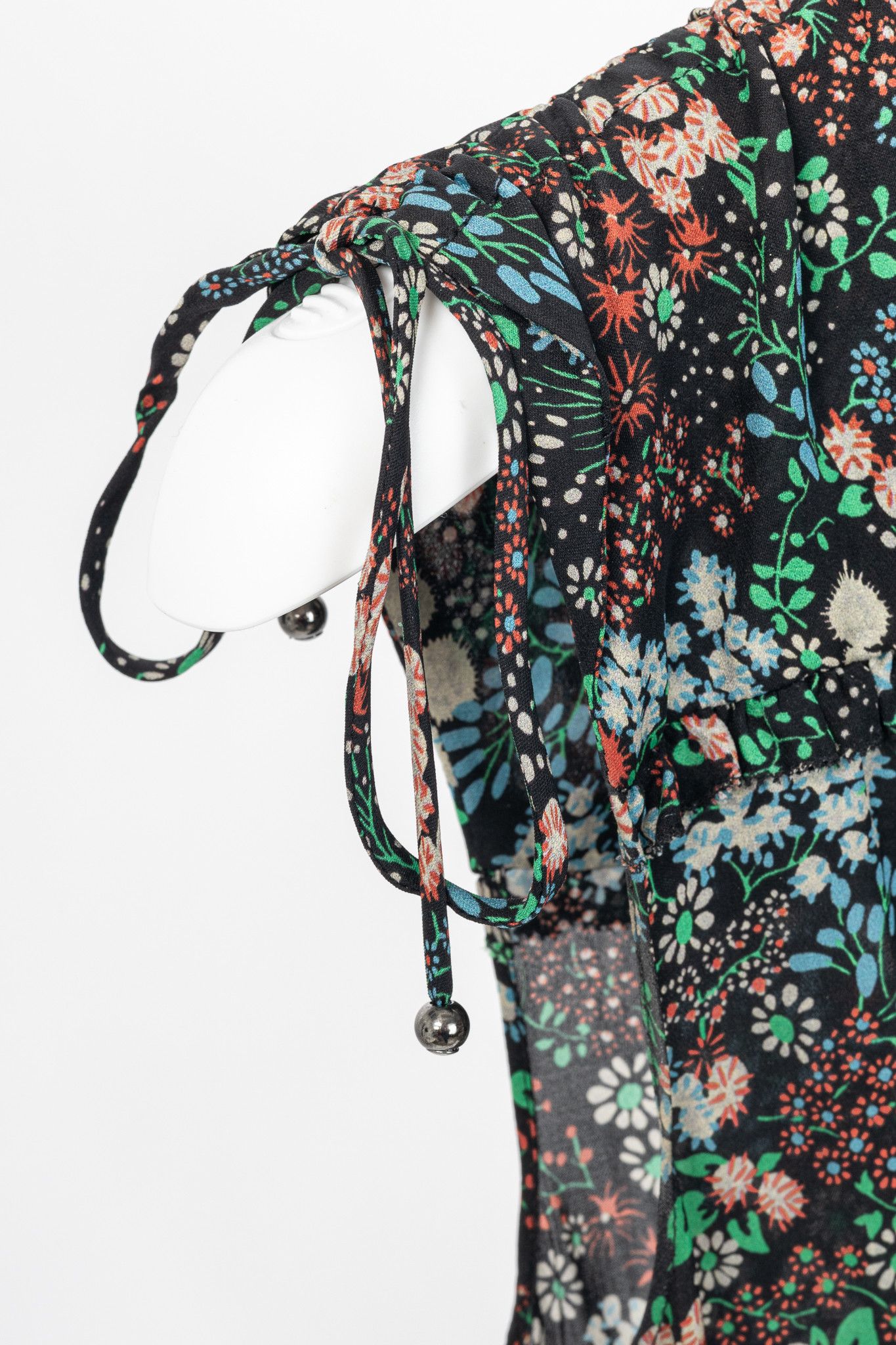 Tibi Veronica Beard Teagan Floral Silk Gathered Midi Dress Size M / US 6-8 / IT 42-44 - 6 Thumbnail