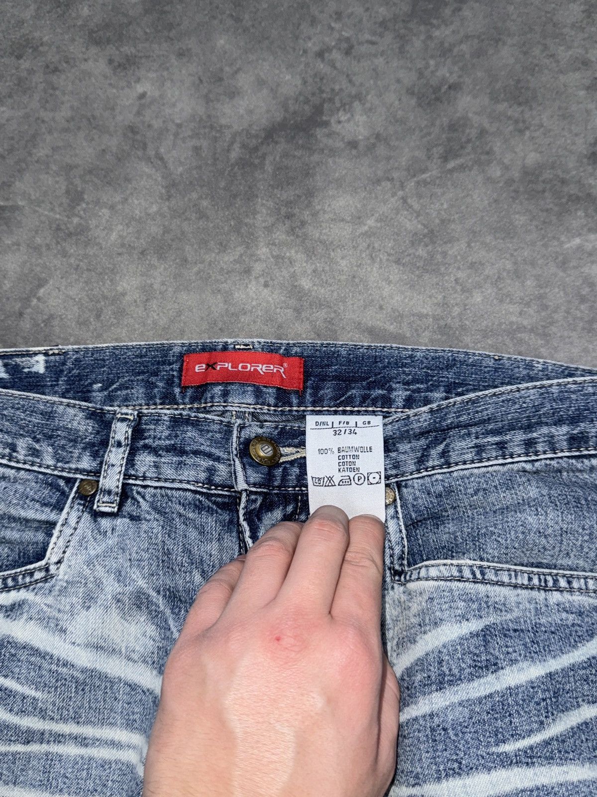 Vintage Blue and white baggy washed/bleached pants y2k japan style Size US 34 / EU 50 - 5 Thumbnail
