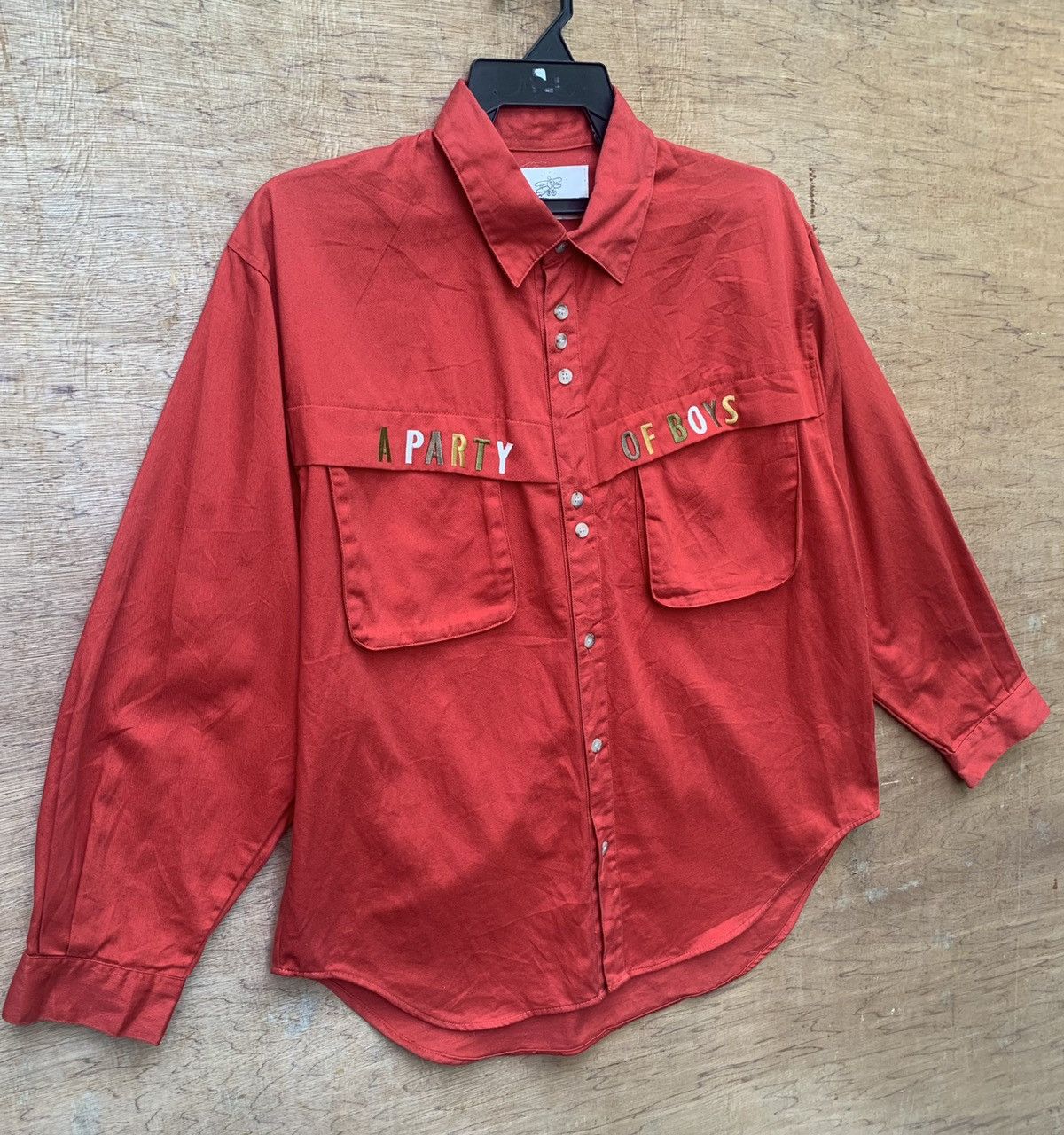 Japanese Brand SAND BEIGE A PARTY OF BOYS Slang Pocket Button Ups Shirt Size US L / EU 52-54 / 3 - 3 Thumbnail