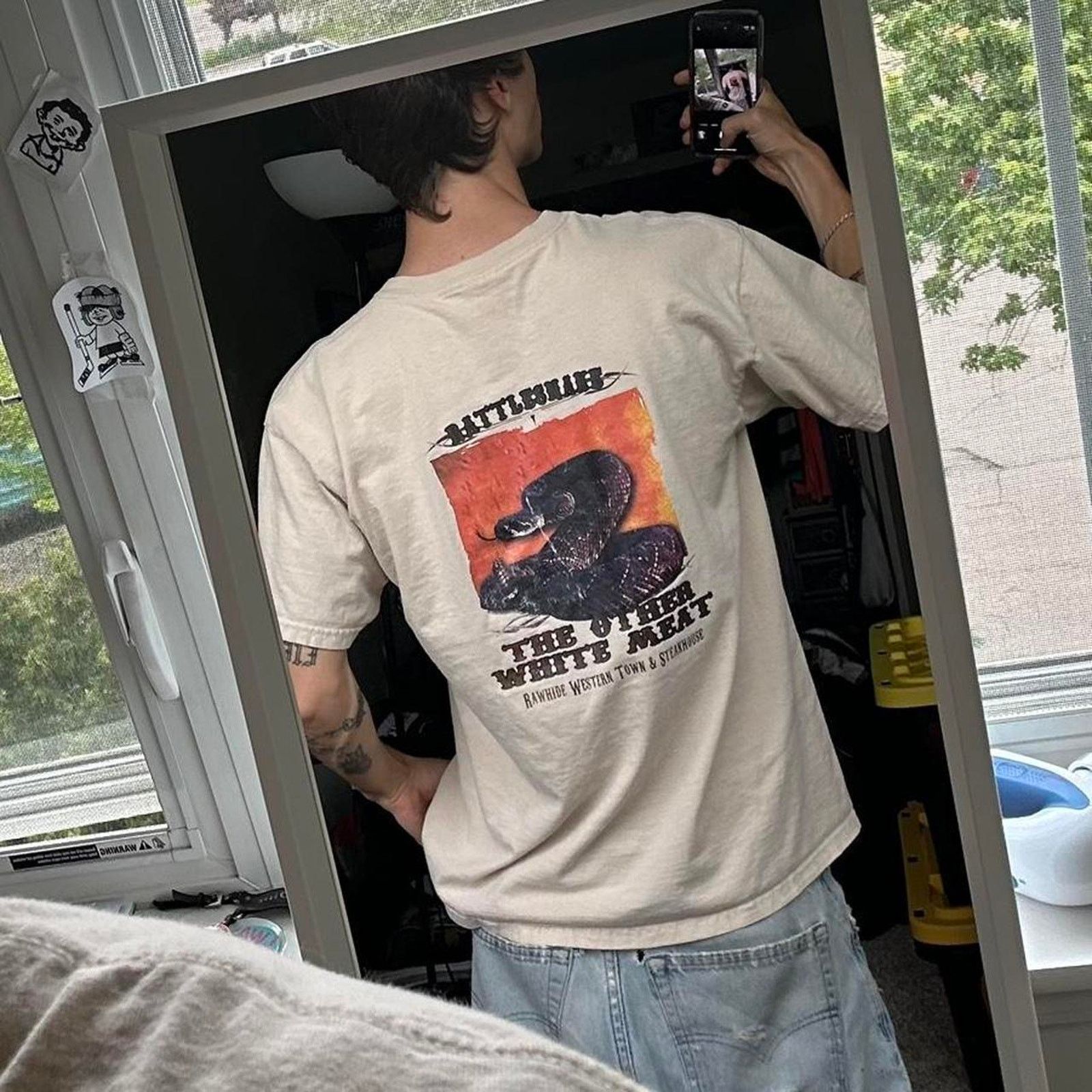 Vintage Vintage 2000s Cowboy Rawhide Rattlesnake Western Graphic Tee Size US L / EU 52-54 / 3 - 6 Thumbnail