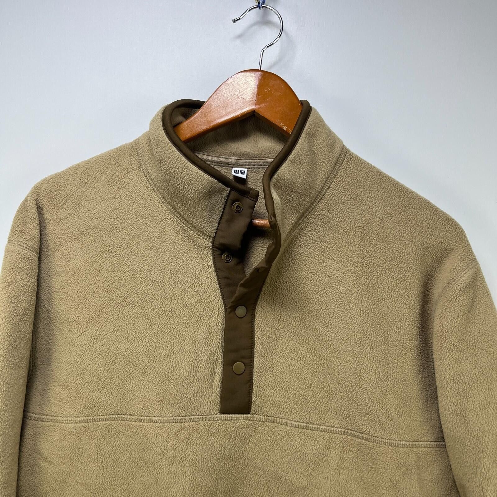 Uniqlo Uniqlo Snap Fleece Sweater Beige Medium Size US M / EU 48-50 / 2 - 2 Thumbnail