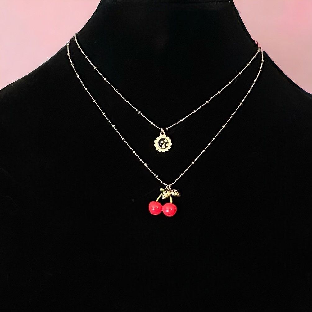 Betsey Johnson Betsey Johnson Cherry Pie layered pendant necklace Size ONE SIZE - 1 Thumbnail