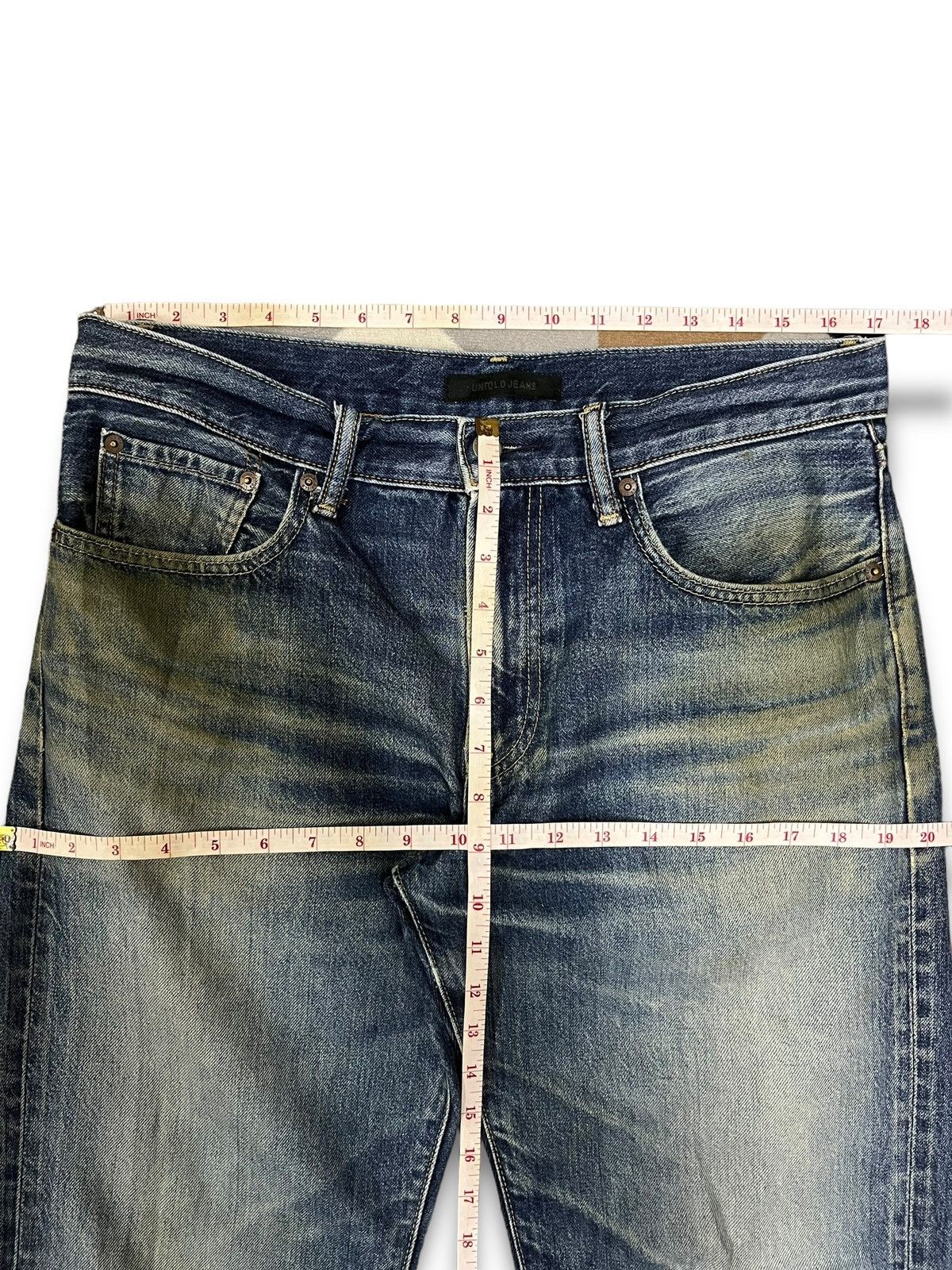 Japanese Brand × Uniqlo Vintage Uniqlo Blue Wash Distressed Loose Style Jeans 34x30 Size US 34 / EU 50 - 8 Thumbnail