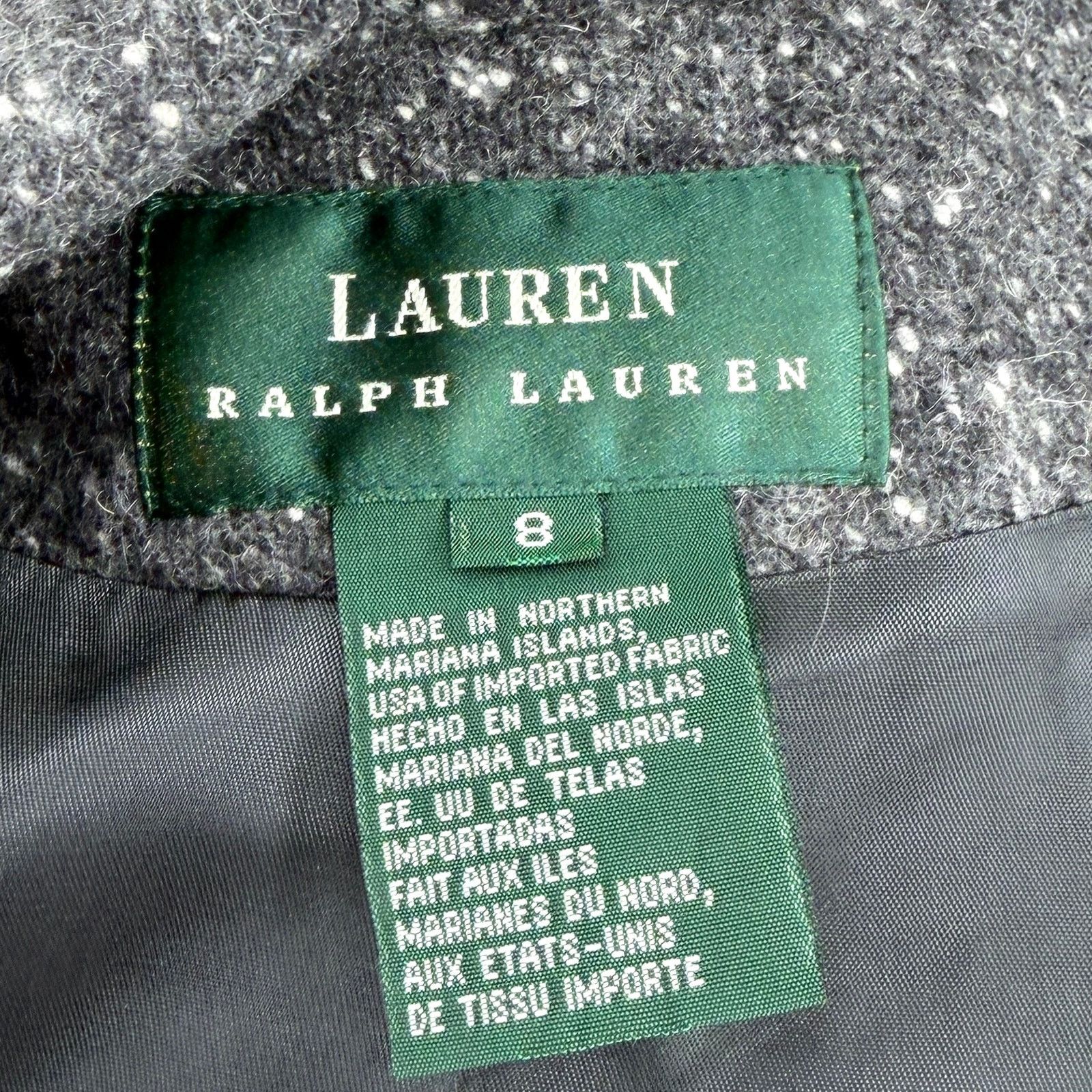 Ralph Lauren Vintage 90s Gray Speckled 100% Wool Academic Patch Blazer Size M / US 6-8 / IT 42-44 - 6 Thumbnail