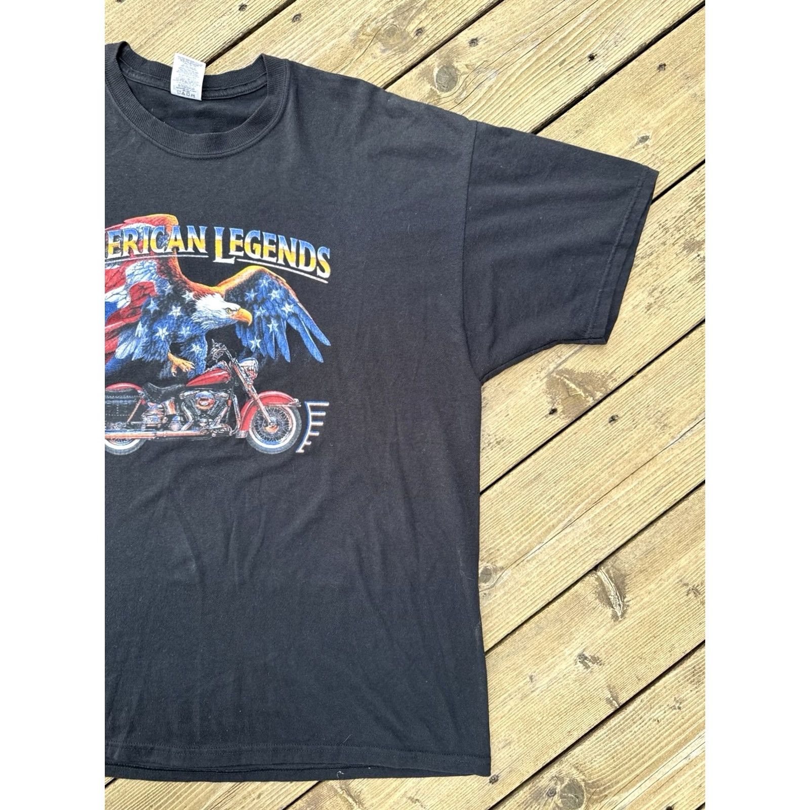 Jerzees VINTAGE Y2K Wolf Eagle Biker T Shirt American Legends Motorcycle 2XL Men Size US XXL / EU 58 / 5 - 3 Thumbnail