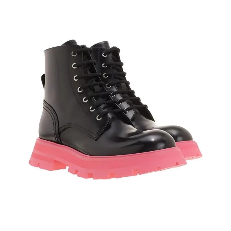 Alexander McQueen o1y0225 Ankle Boots in Black Size US 6 / IT 36 - 2 Thumbnail