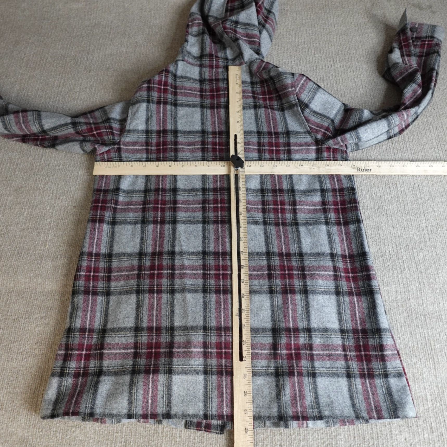 Pendleton Pendleton Womens Jacket Medium Gray Plaid Wool Hooded Button Front Size M / US 6-8 / IT 42-44 - 4 Thumbnail