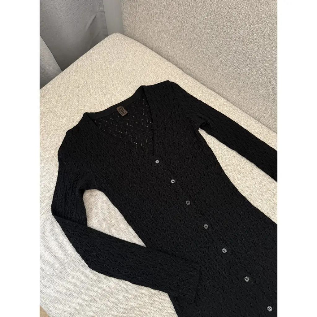 Dolce & Gabbana D&G Vintage Black Knit Button-Down Sweater Dress Size IT38 Size XS / US 0-2 / IT 36-38 - 3 Thumbnail