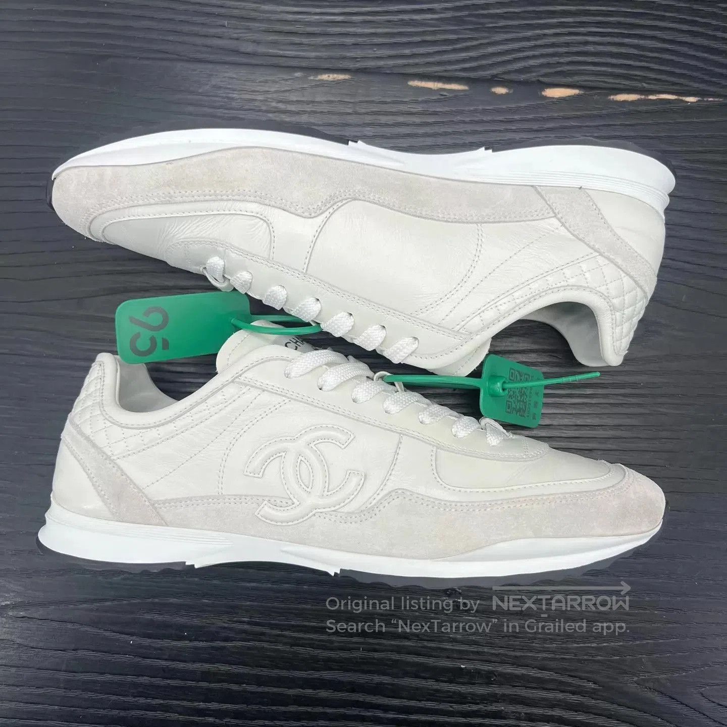 Chanel White Low-Top Sneakers Size 9. Size US 9 / EU 42 - 2 Thumbnail
