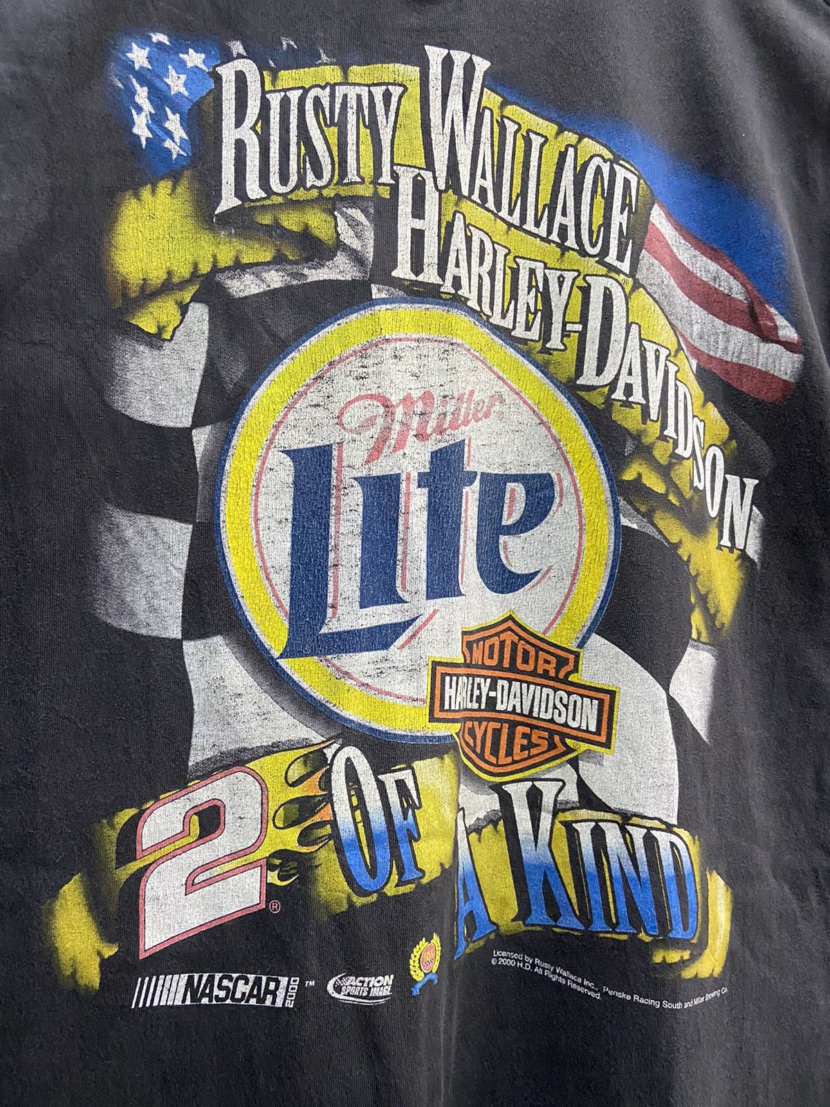 Chase Authentics VINTAGE RUSTY WALLACE HARLEY DAVIDSON 00’s NASCAR TEE SHIRT Size US XL / EU 56 / 4 - 9 Thumbnail