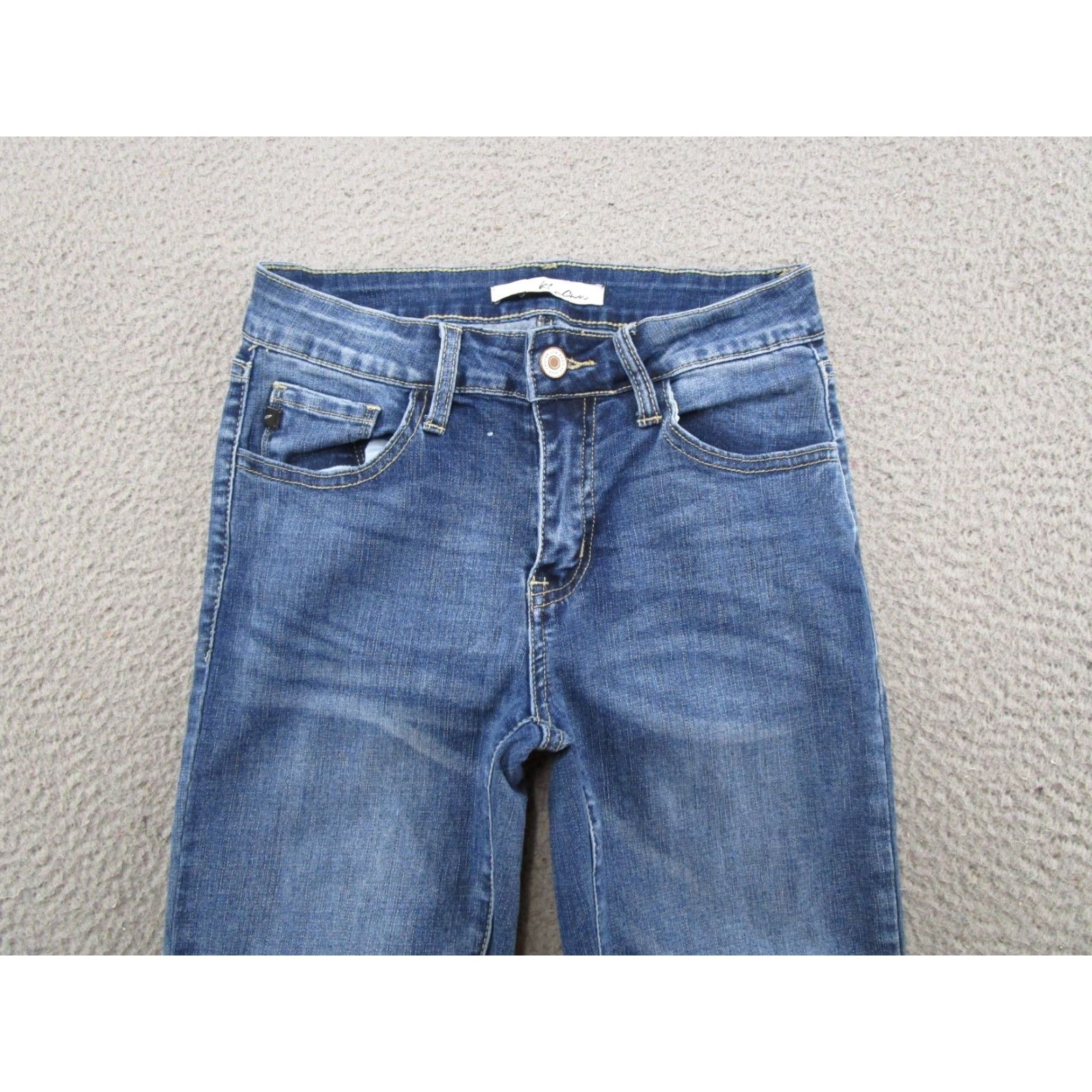 Vintage Kancan Womens Blue Stretch Denim Skinny Jeans Size 3/25 Medium Wash Mid Size 26" / US 2 / IT 38 - 3 Thumbnail