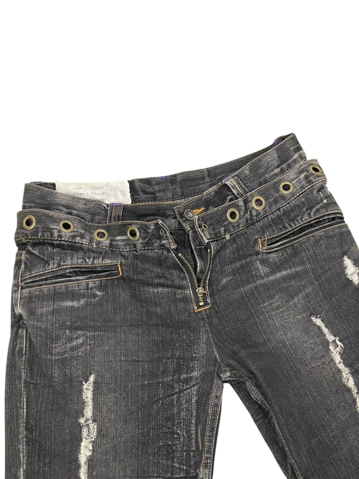 Japanese Brand Double Waist Flare Jeans Antful Distress Boot Cut 8🟦 Size US 31 - 8 Thumbnail