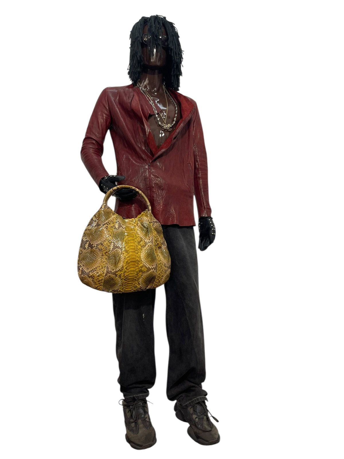 Genuine Leather Full Leather Python Elena Girardi Handmade Hobo Bag 2🟩2 Size ONE SIZE - 3 Thumbnail