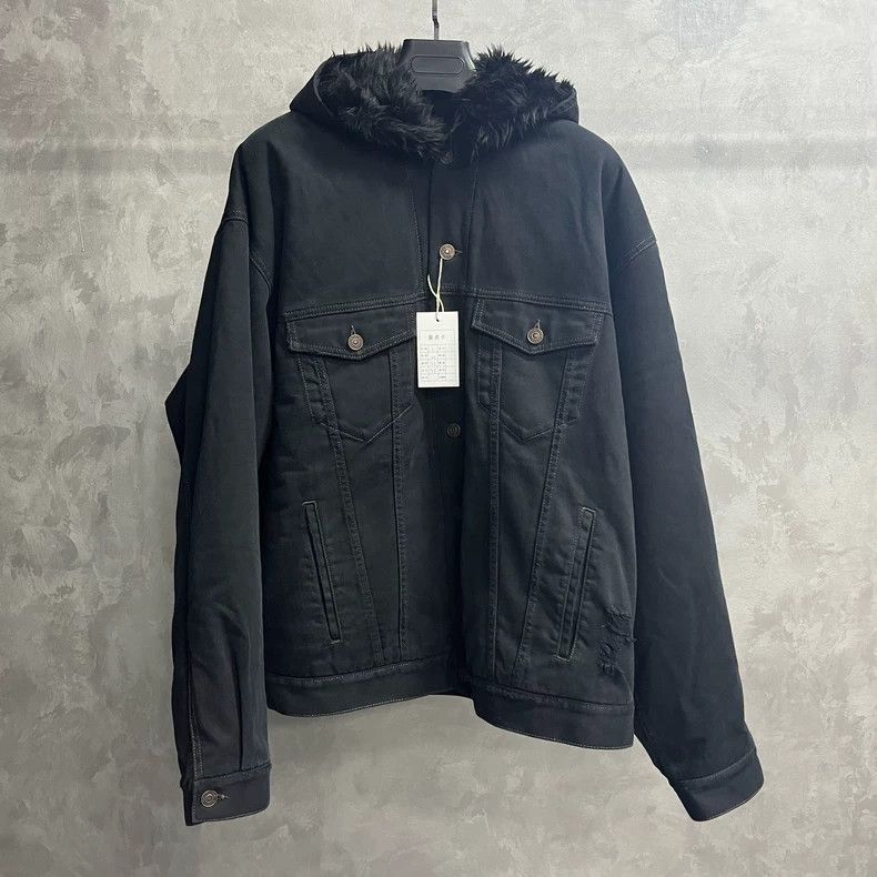 Black Casual Single-Breasted Fur Jacket-2506