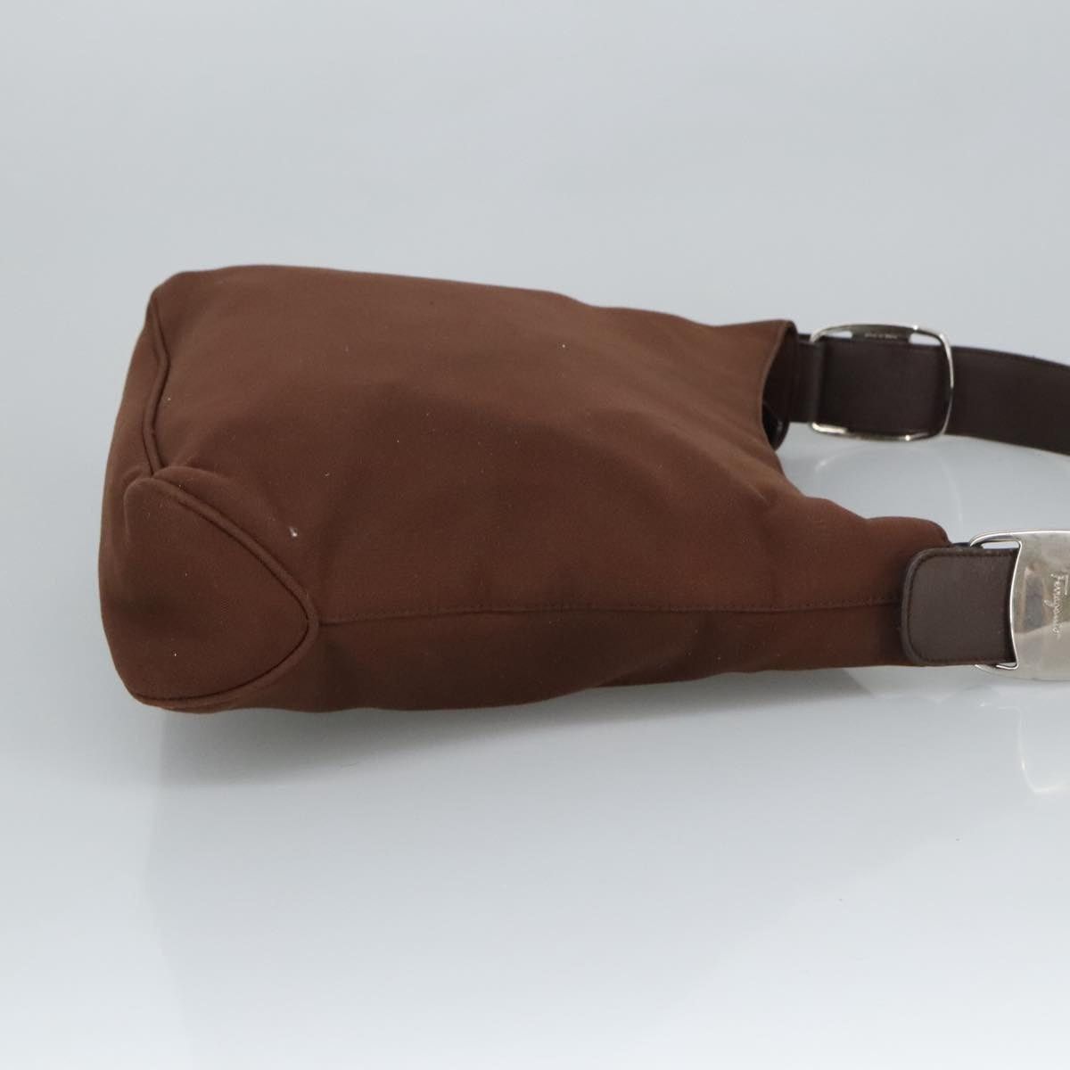 Salvatore Ferragamo Salvatore Ferragamo Shoulder Bag Canvas Leather Brown Silver Size ONE SIZE - 4 Thumbnail
