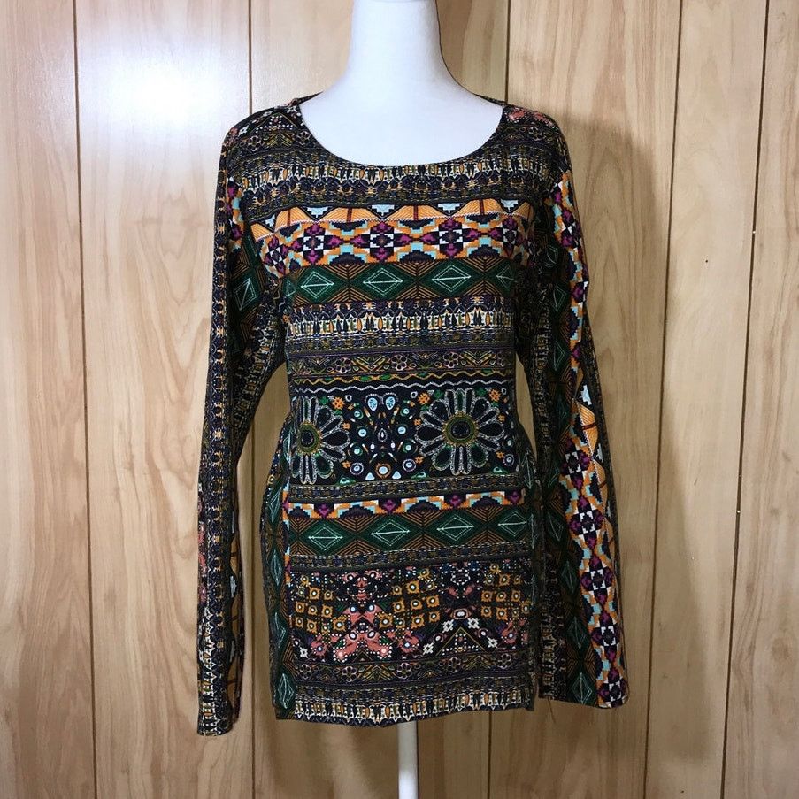 Other Gracila Aztec Round Neck Long Sleeve Blouse 4XL Size 4XL / US 24-26 - 1 Thumbnail