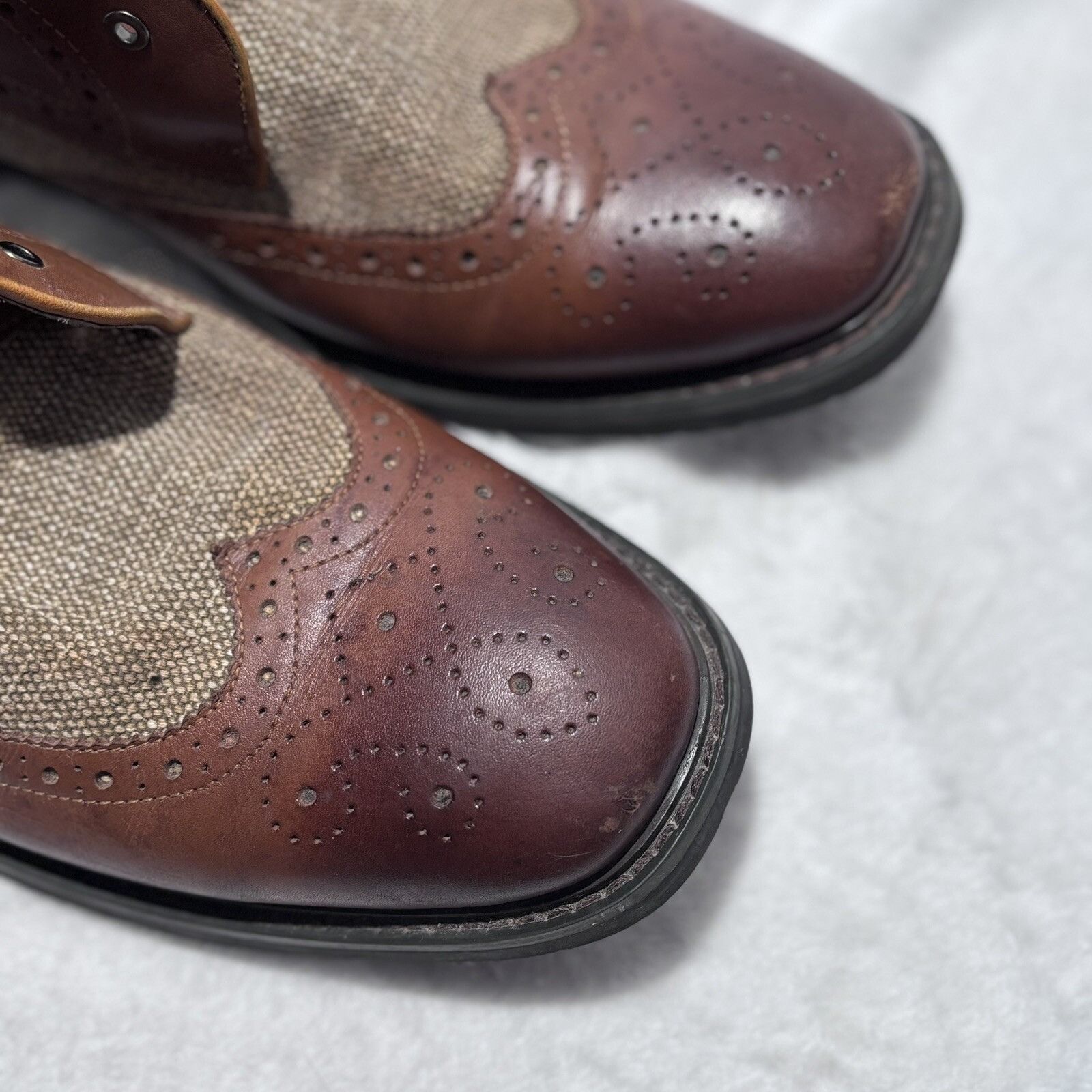 Chelsea Soccer Chelsea Boots Paolo Vandini Londn Brown Leather/Canvas Lace Size US 13 / EU 46 - 2 Thumbnail