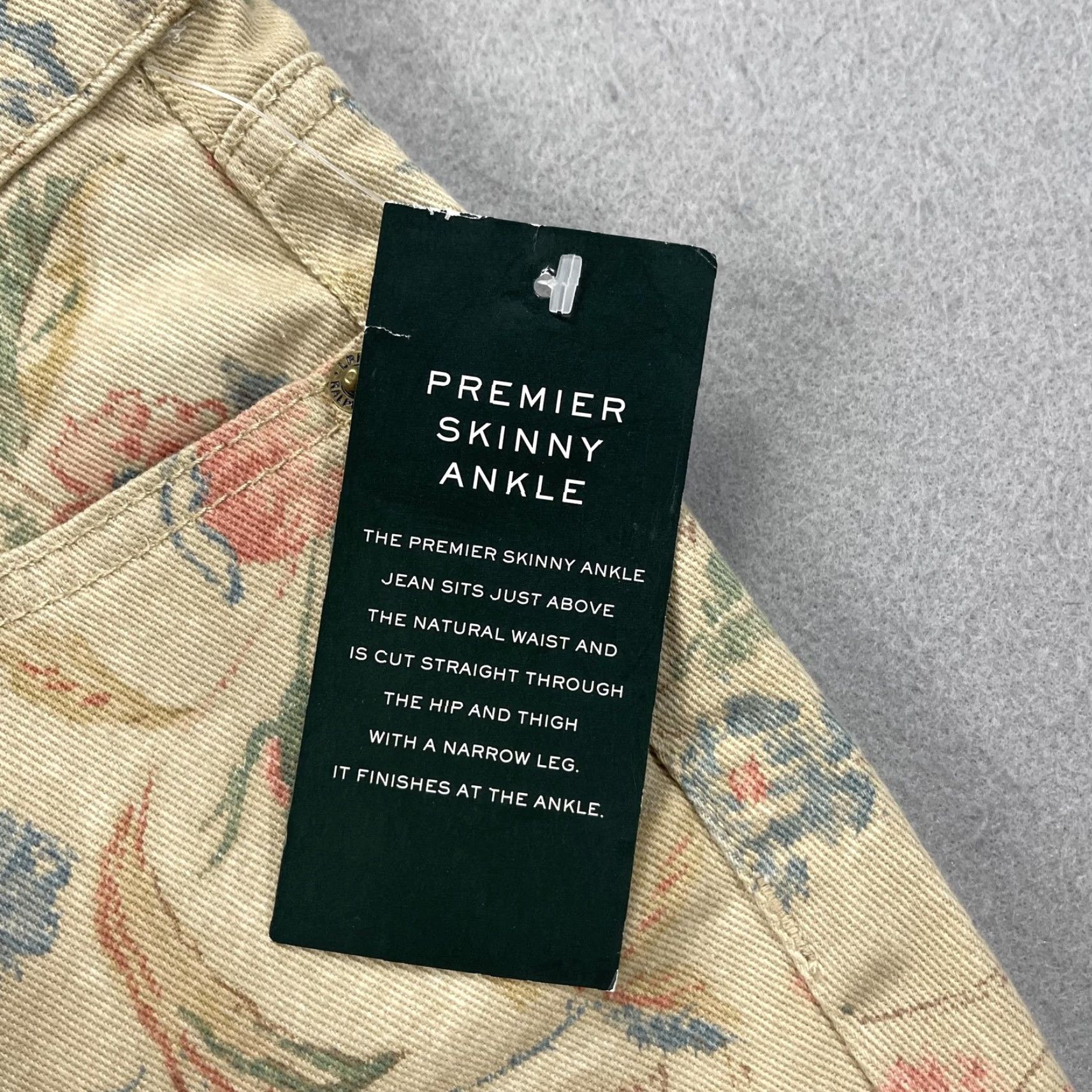 Ralph Lauren VINTAGE Lauren Ralph Lauren Jeans Womens 8 Floral Premier Skinny Ankle Stretch Denim NWT Size 30" / US 8 / IT 44 - 5 Thumbnail