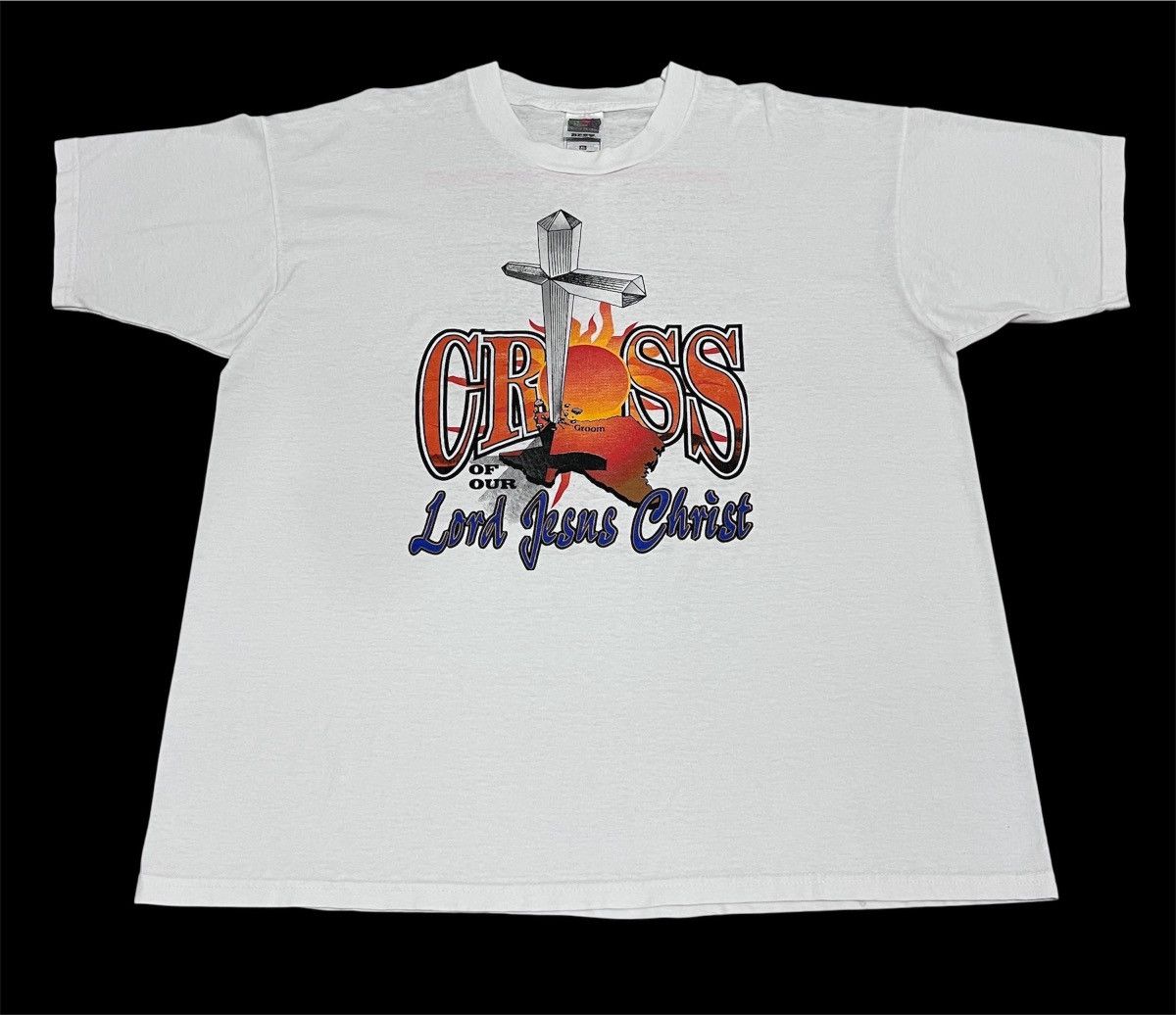 Fruit Of The Loom Vintage CROSS OF OUR Lord Jesus Christ Bible Holy God Tee XL Size US XL / EU 56 / 4 - 5 Thumbnail