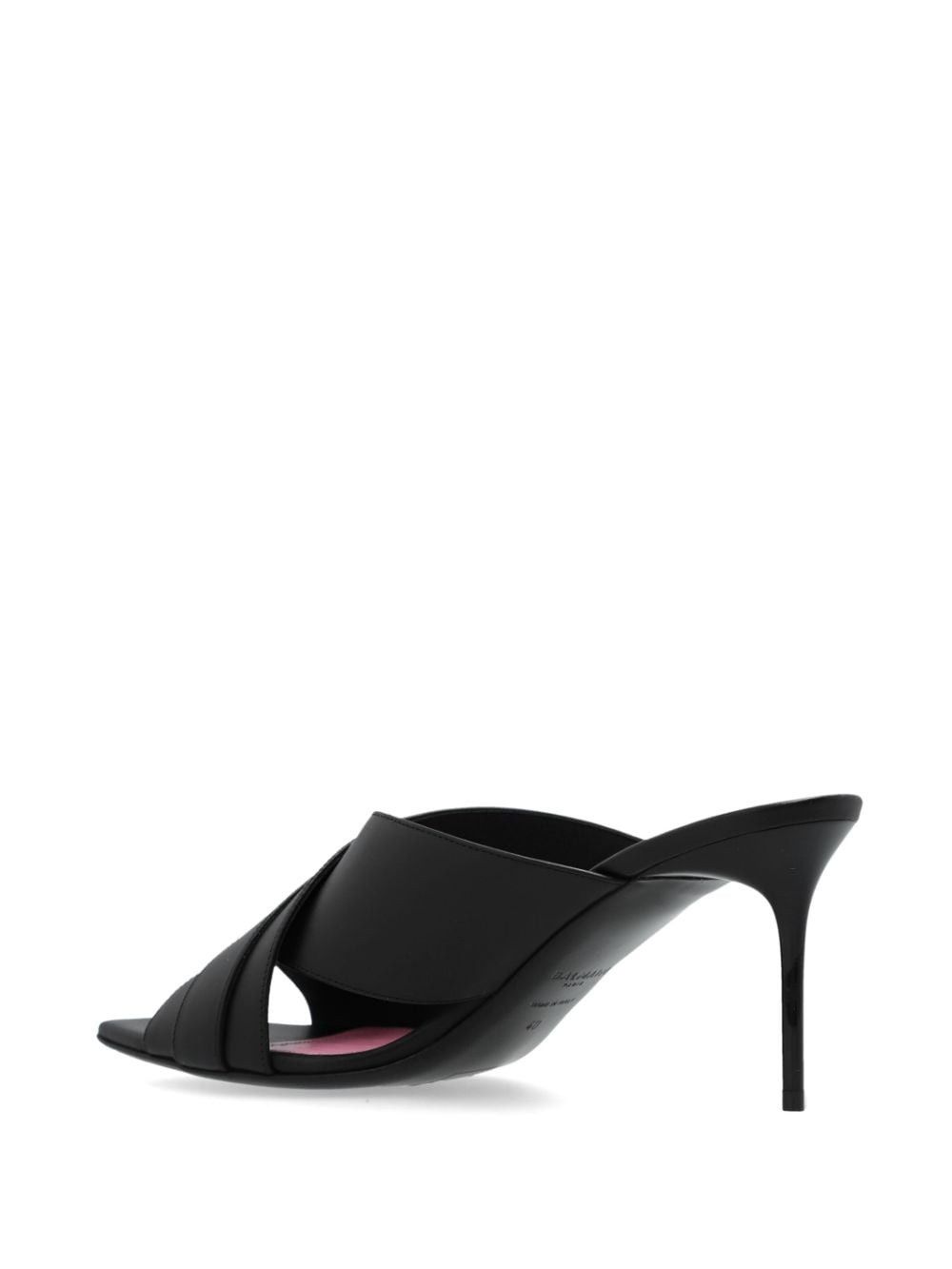 Balmain o1s1wg110925 Crossover 75mm Leather Mules in Black Size US 5 / IT 35 - 2 Thumbnail