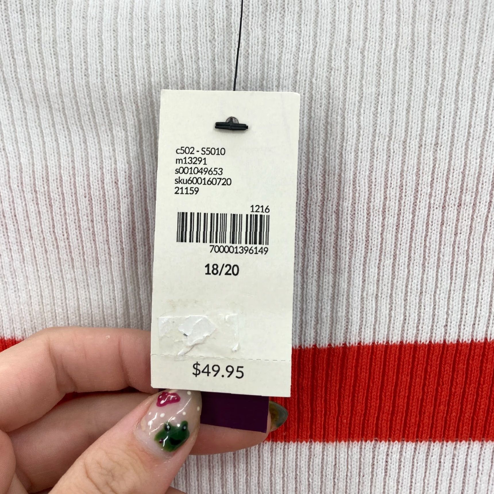 Vintage Lane Bryant Sweater 18/20 Red White Striped Boat Neck Button Nautical NWT Size XXL / US 16-18 / IT 52-54 - 5 Thumbnail