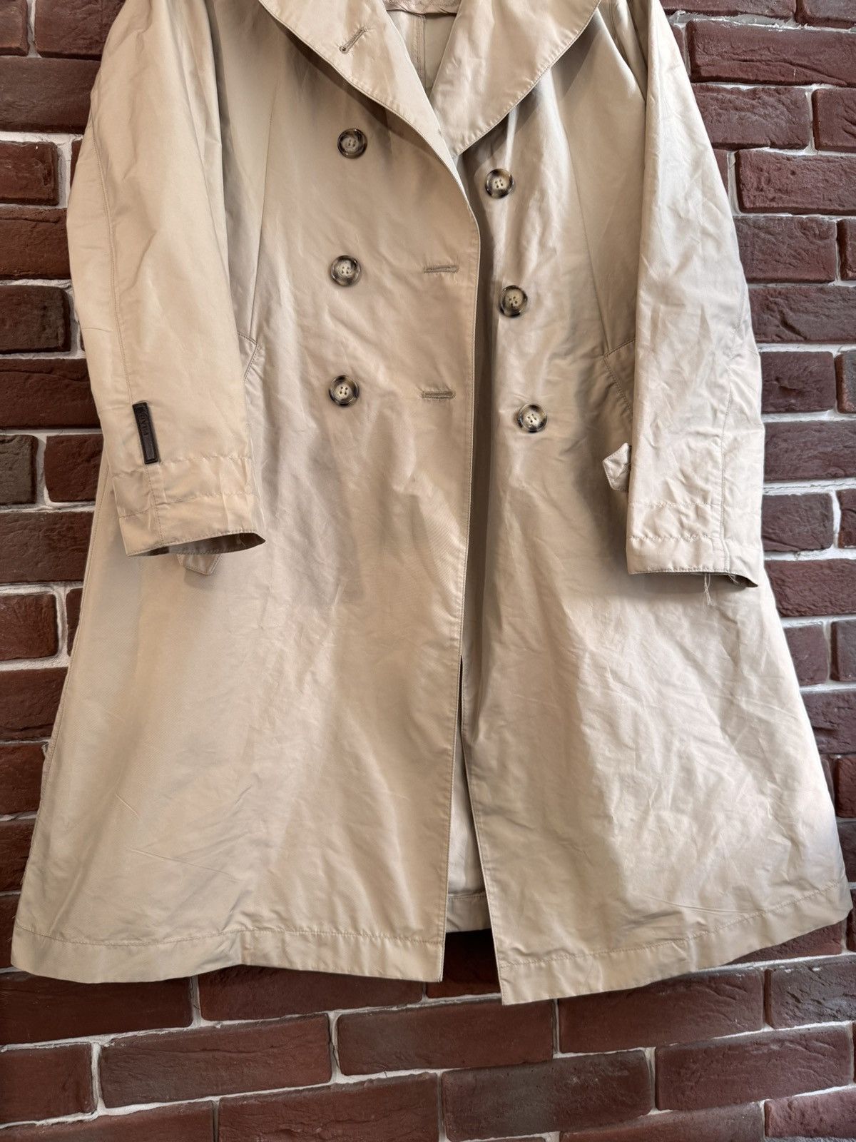 Prada Prada Women’s Double Breasted Coat 42IT Beige Black Tab Size M / US 6-8 / IT 42-44 - 4 Thumbnail