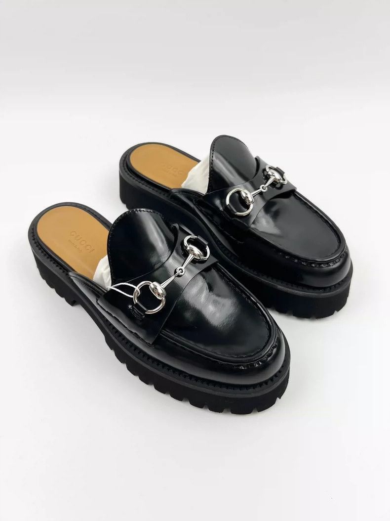Gucci Gucci Leather SlipOn Loafers with Horsebit-2505 Size US 5 / EU 37 - 2 Thumbnail
