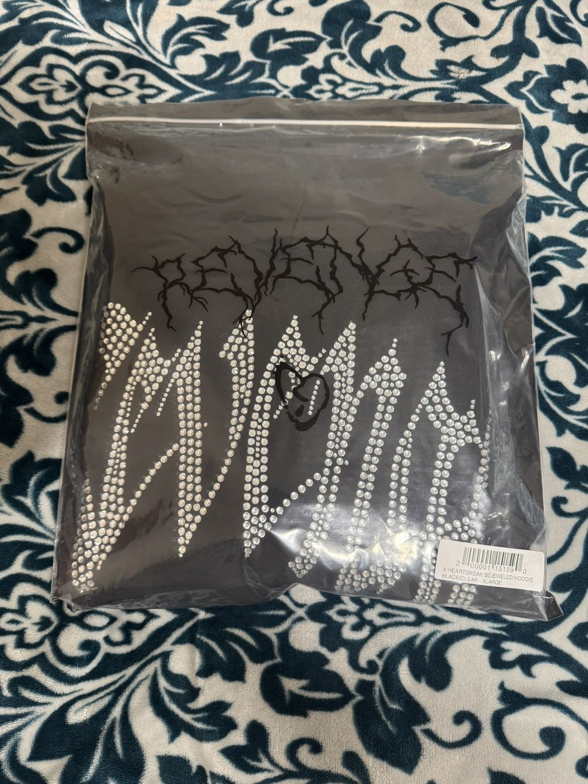 Revenge Revenge X Heartbreak Bejeweled Hoodie Black/Clear Size US XL / EU 56 / 4 - 6 Thumbnail