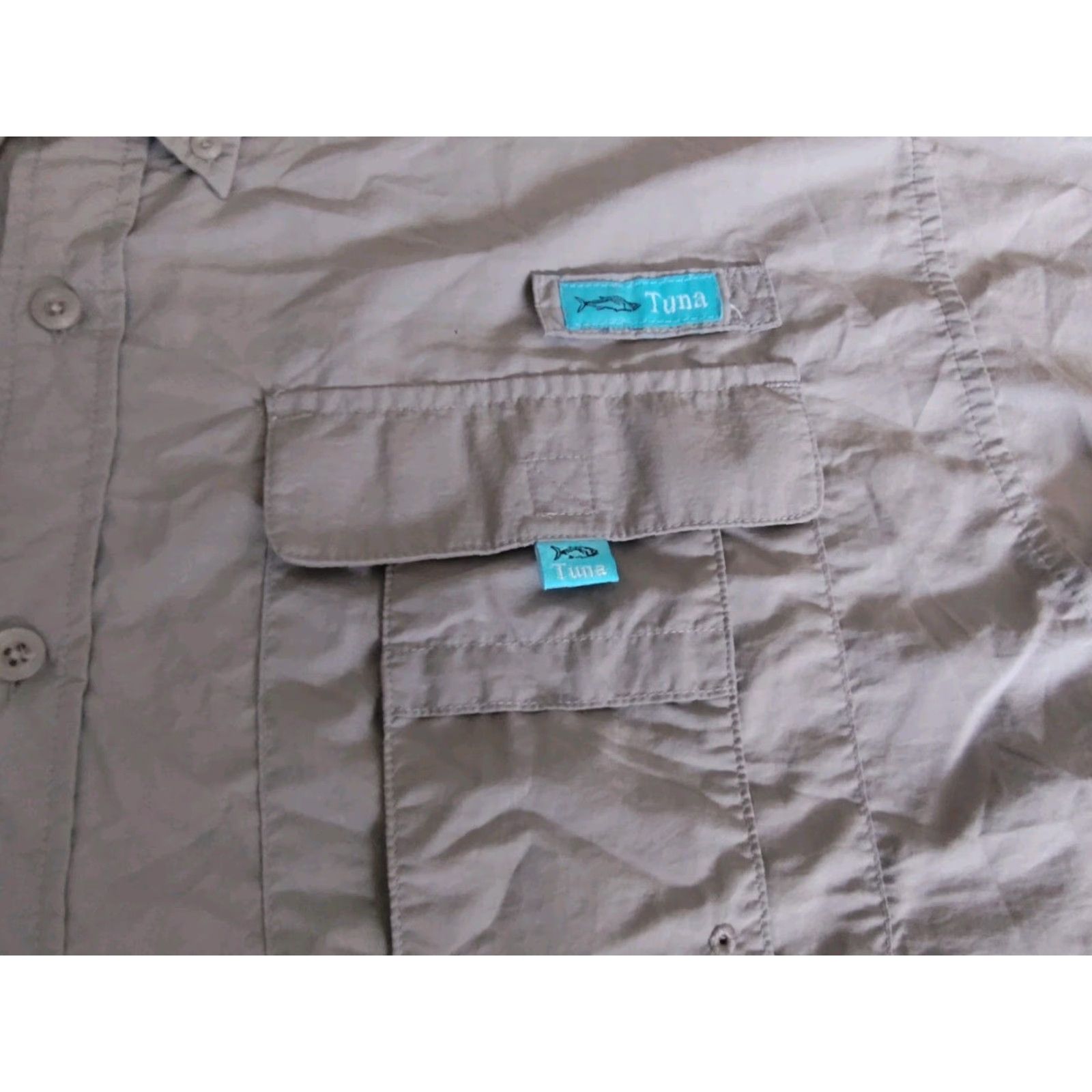 Vintage Tuna Fishing Shirt Mens XL Gray Vented Short Sleeve Outdoor Sports Hiking Camp Size US XL / EU 56 / 4 - 4 Thumbnail