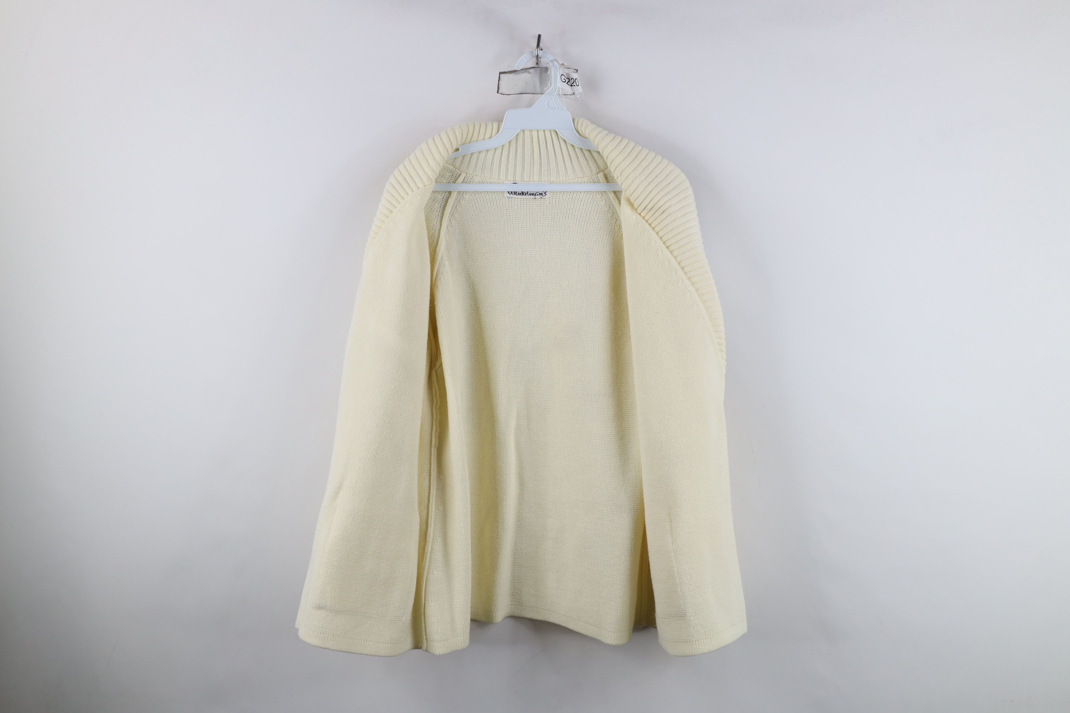 Vintage Vintage 70s Dapper Ribbed Knit Open Front Cardigan Sweater Size L / US 10 / IT 46 - 9 Thumbnail
