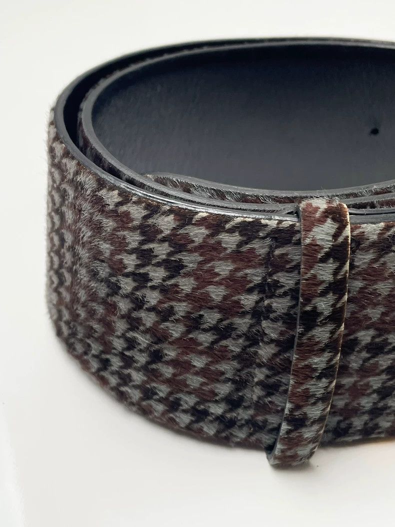 Giorgio Armani Giorgio Armani Extra Wide Houndstooth Amber Belt 2504-Nexta Size ONE SIZE - 6 Thumbnail