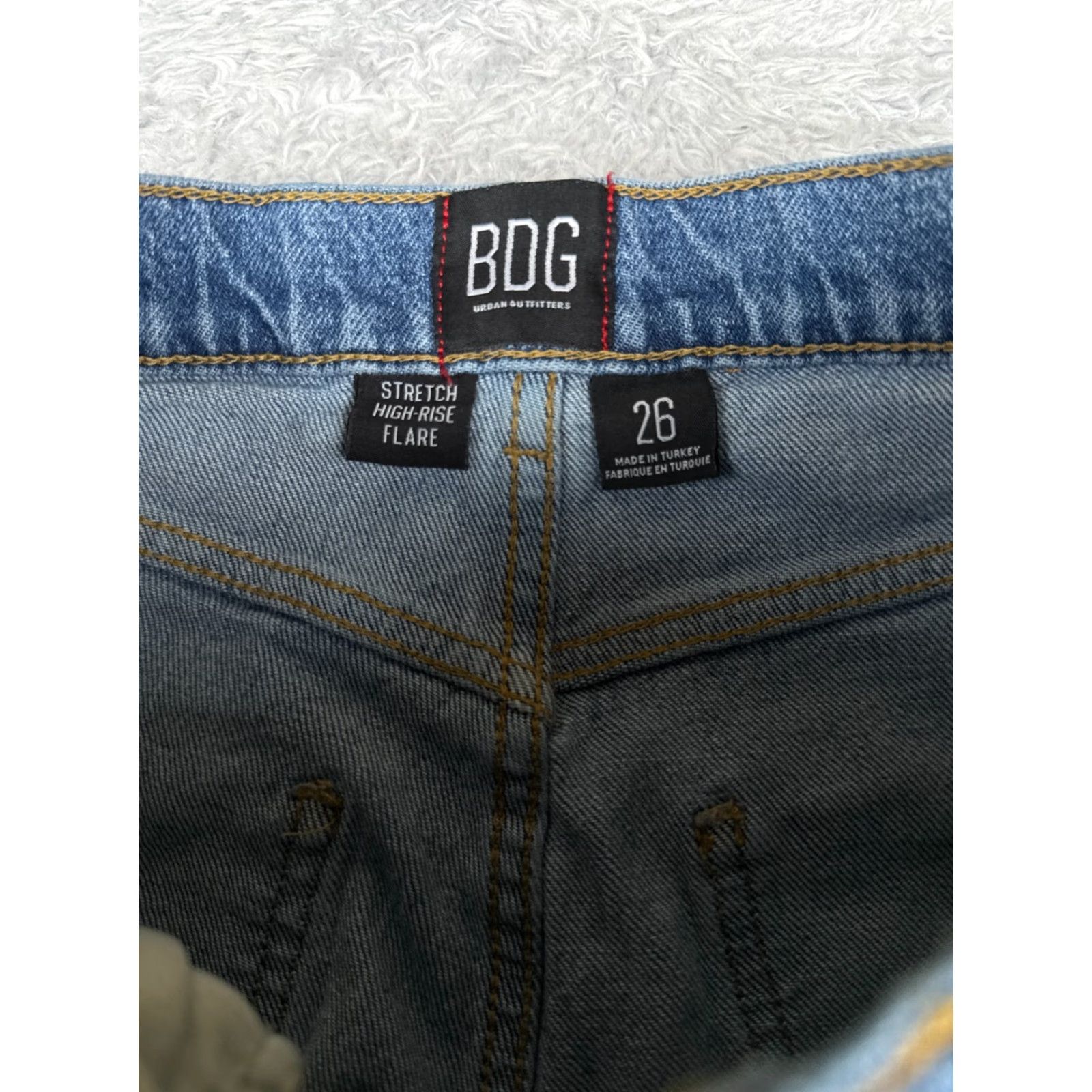 Bdg BDG Jeans Womens 26 Blue Denim High Rise Flared Distressed 26x30 Jeans - 5-Pocket Cotton Denim Regular Womens 30 Inseam Medium Wash Vintage No Size 26" / US 2 / IT 38 - 6 Thumbnail