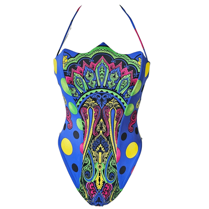 Gianni Versace Gianni Versace Blue Trippy Swimsuit - 1991 Spring | Grailed