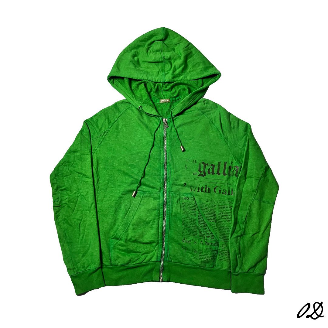 John Galliano Galliano newspaper Hoodie Rare Design tight | Grailed