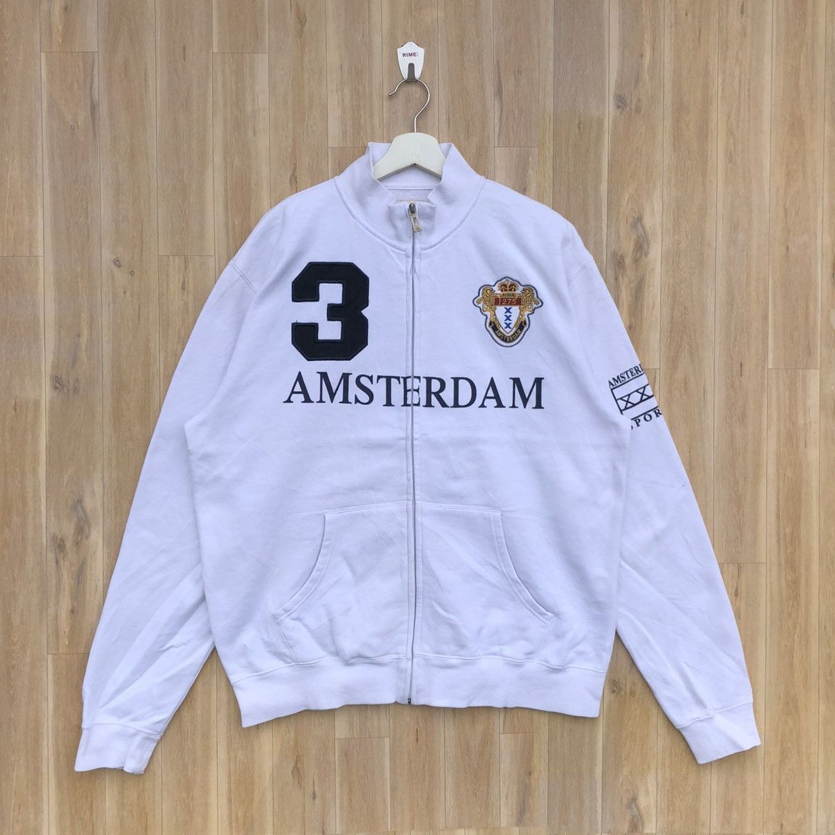 Vintage Vintage Amsterdam Sports Zipper Pullover Sweatshirt Size US L / EU 52-54 / 3 - 1 Thumbnail