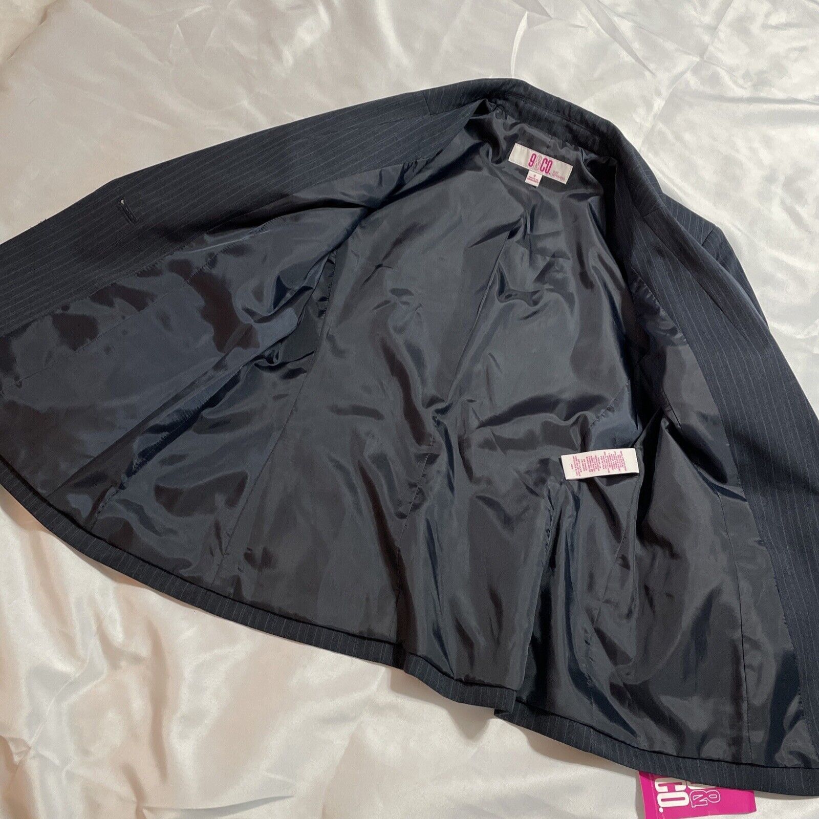 Nine West Nine West Women's Blazer Jacket June Navy Blue Pin Striped S Size S / US 4 / IT 40 - 8 Thumbnail