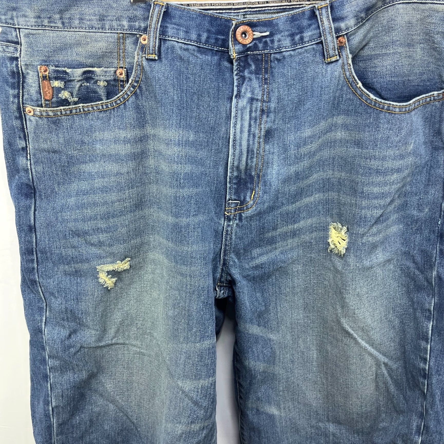 Pepe Jeans VINTAGE Pepe Jeans Y2K Baggy Jean Shorts Size 42 Hip Hop / Mens / Regular / Blue / Logo / Embroidered Size US 42 / EU 58 - 6 Thumbnail