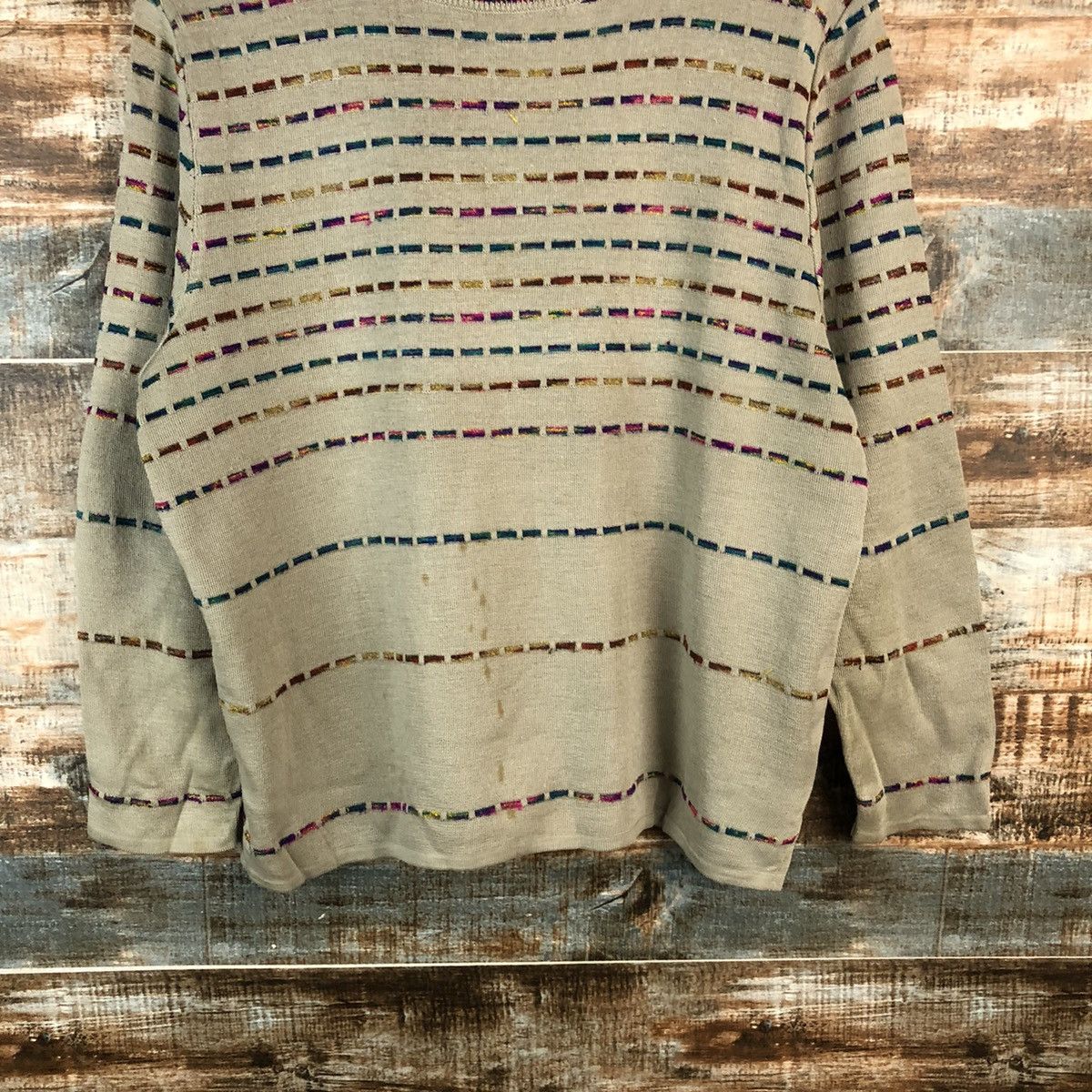 Homespun Knitwear × Japanese Brand DL Japanese Brand stripe Brown Knitwear #C438 Size US S / EU 44-46 / 1 - 3 Thumbnail