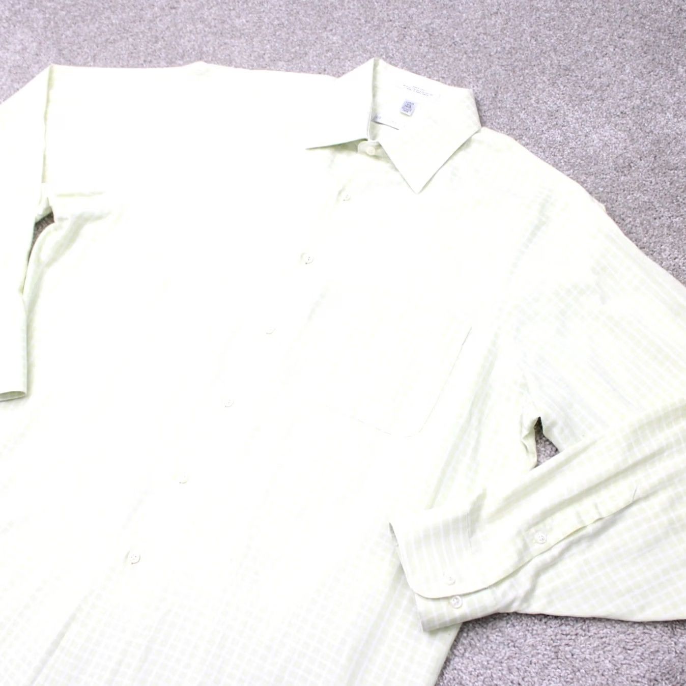 Geoffrey Beene Geoffrey Beene Shirt Mens Large 16 1/2 34/35 Yellow Check Quick Dry Long Sleeve Button-Up Shirt Size US L / EU 52-54 / 3 - 3 Thumbnail