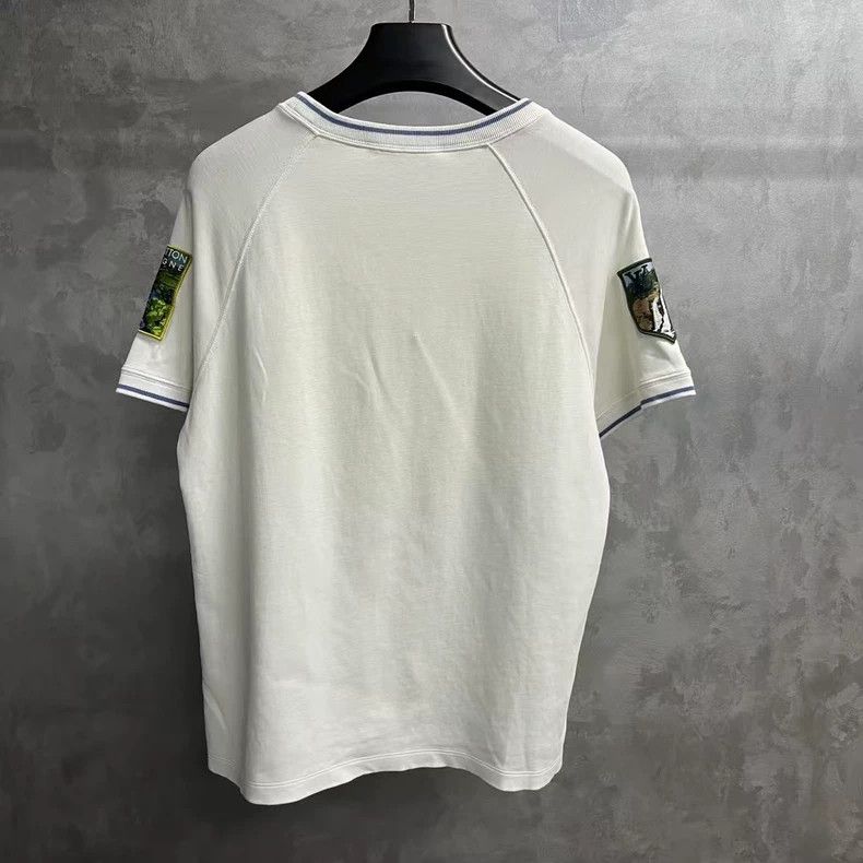 Louis Vuitton Louis Vuitton White Solid Embroidered Crew Neck T-Shirt Size US M / EU 48-50 / 2 - 5 Thumbnail