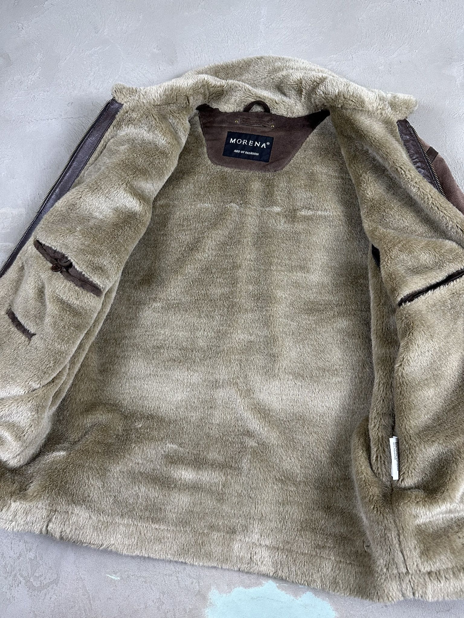90s Vintage Sheepskin Leather Bomber Boxy Jacket