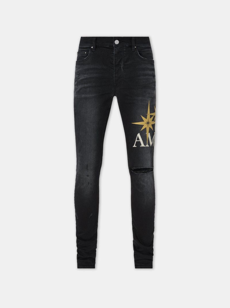 Amiri o1s1wg110426 Starburst Applique Skinny Jeans in Black Size US 28 / EU 44 - 1 Thumbnail