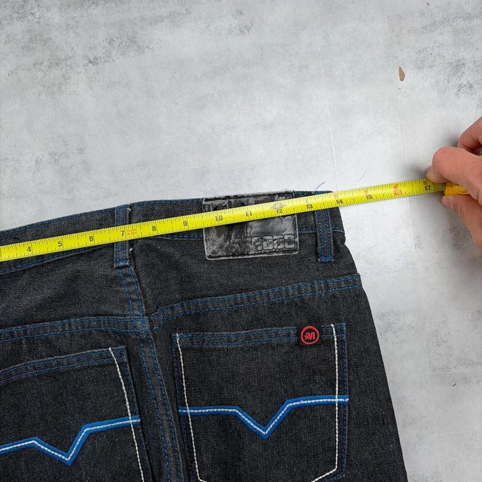 Other Y2K Black Mecca Grunge Loose Skater Denim Jeans Size 27" / US 4 / IT 40 - 6 Thumbnail