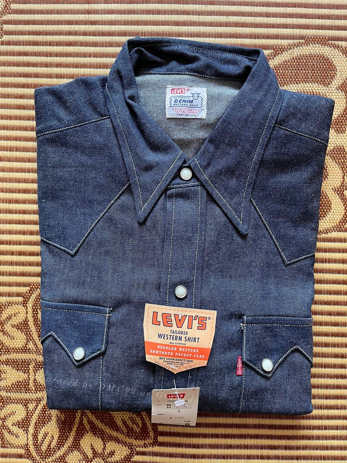 LVC Levi's LVC 555 Raw Denim Shirt Size US L / EU 52-54 / 3 - 1 Thumbnail