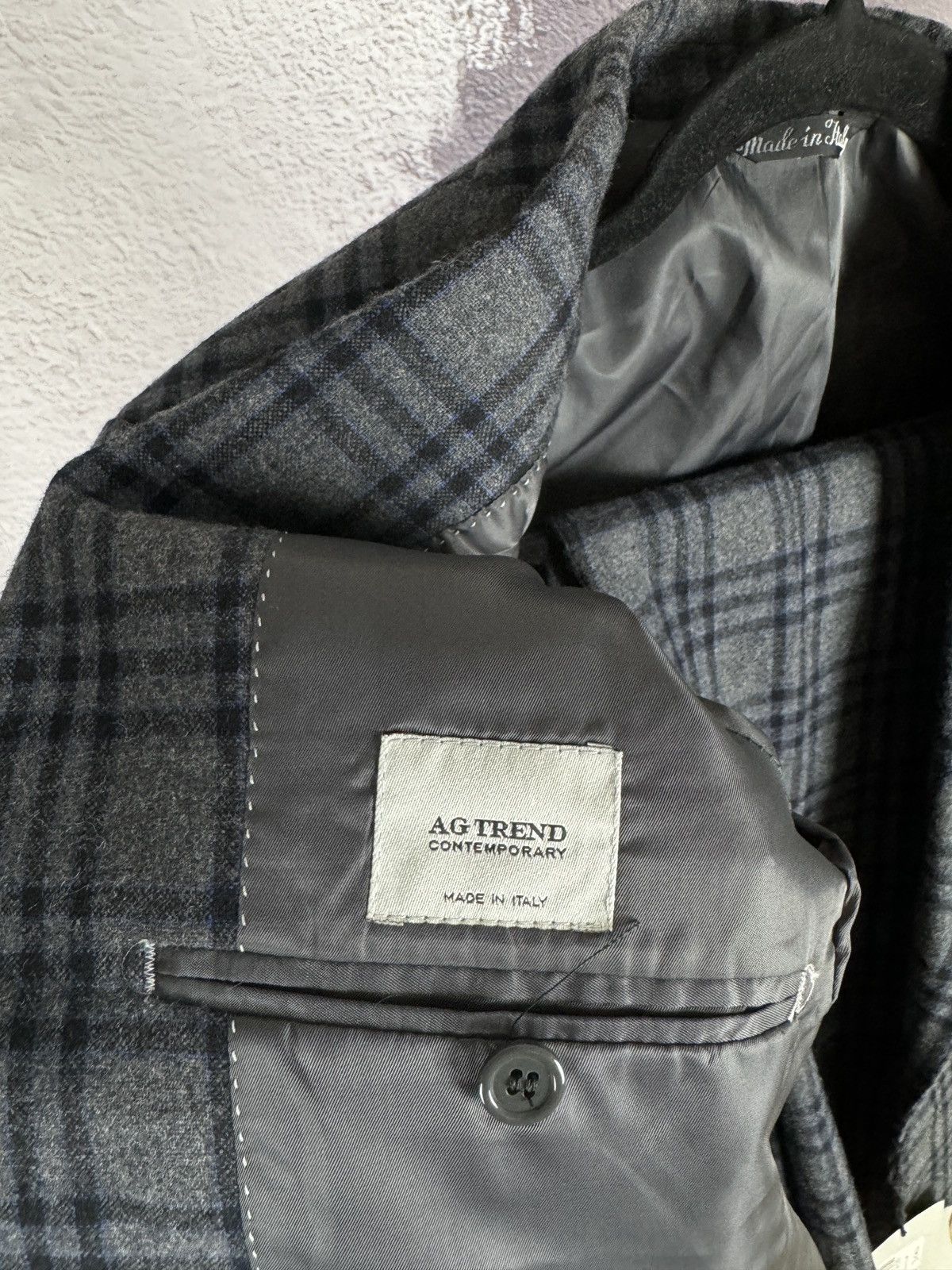 Other BNWT AG Trend Contemporary checkered grey Wool 2 pcs suit Size 36R - 13 Thumbnail