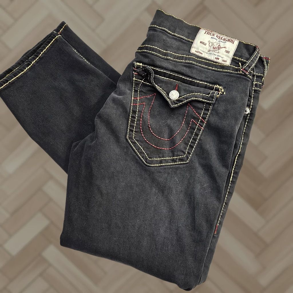 True Religion Black True Religion Baggy Jeans Red Super T Thick