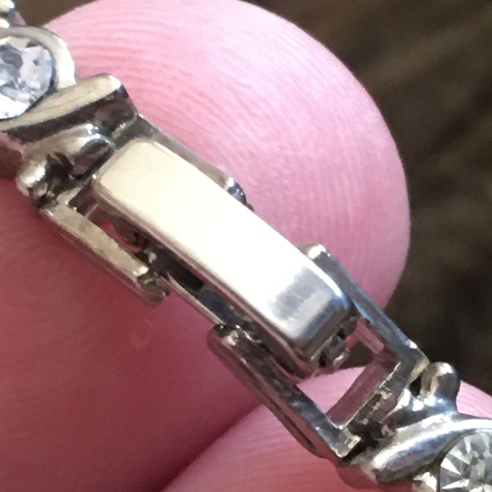 Vintage Vintage silver tone clear rhinestone link bracelet Size ONE SIZE - 7 Thumbnail