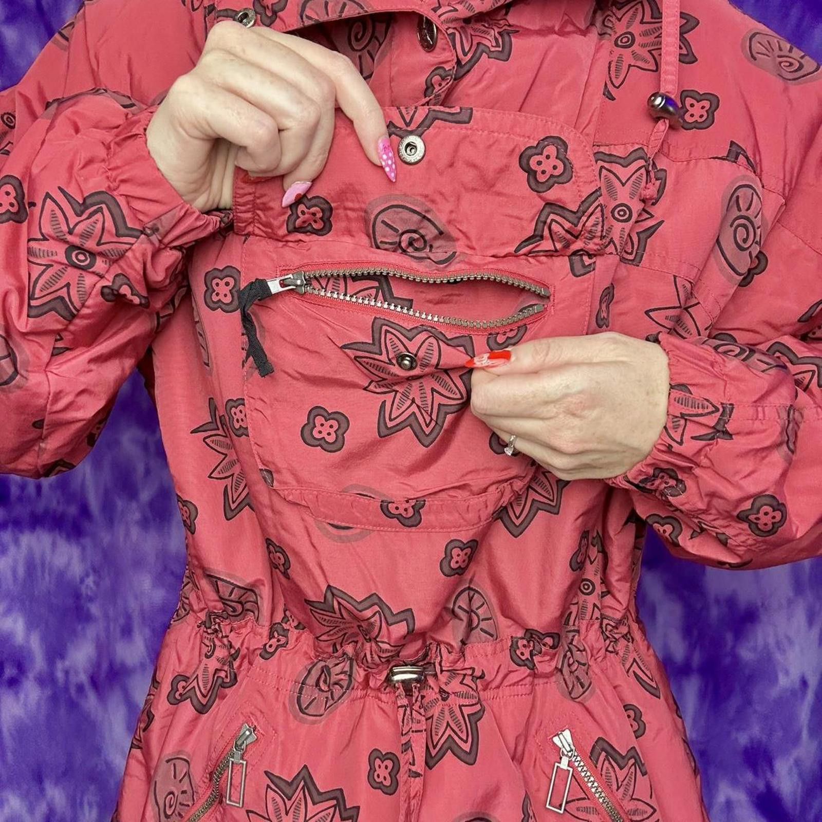 L.L. Bean ❤️ L.L.Bean Vtg 80s 90s Red and black floral anorak Size L / US 10 / IT 46 - 3 Thumbnail